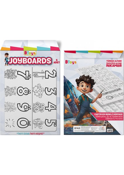 Btoys Joyboards Türkçe Alfabe, Ingilizce Alfabe, Rakamlar 3 Adet fiyatları