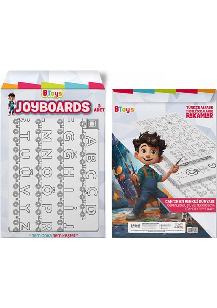 Btoys Joyboards Türkçe Alfabe, Ingilizce Alfabe, Rakamlar 3 Adet modelleri