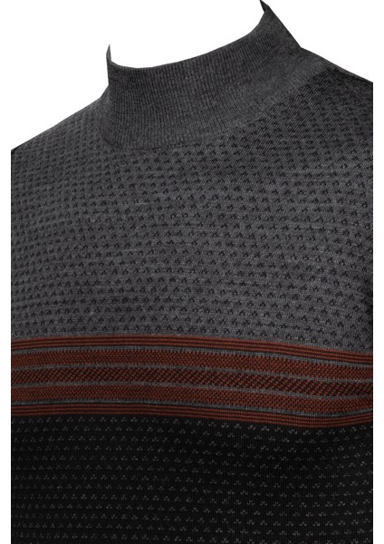 Erkek Yarım Balıkçı Yaka Triko Kazak Desenli Kol ve Bel Lastikli Çelik Örgü Regular Kalıp - 5009B modelleri