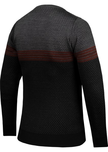 Erkek Yarım Balıkçı Yaka Triko Kazak Desenli Kol ve Bel Lastikli Çelik Örgü Regular Kalıp - 5009B fırsatları