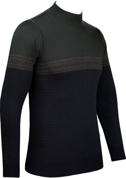 Erkek Yarım Balıkçı Yaka Triko Kazak Desenli Kol ve Bel Lastikli Çelik Örgü Regular Kalıp - 5009B fiyatları