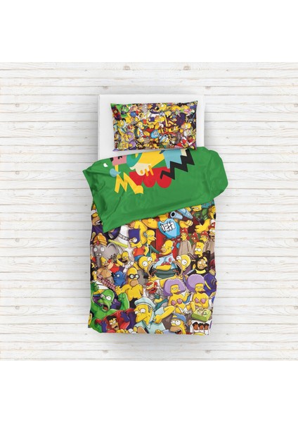 Bart Simpson & Simpsons Çift Taraflı Nevresim Takımı - 200 Cm X 220 Cm