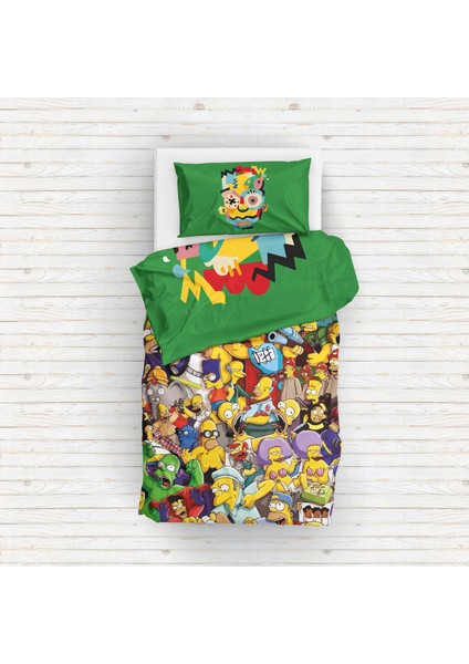 Bart Simpson & Simpsons Çift Taraflı Nevresim Takımı - 200 Cm X 220 Cm