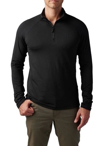 Stratos 1/4 Kısa Fermuar Sweat Sıyah