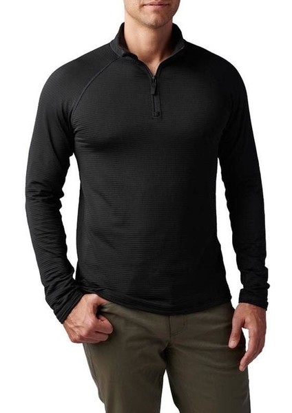 Stratos 1/4 Kısa Fermuar Sweat Sıyah