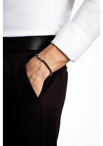 Akik Taşlı Çelik Erkek Bileklik modelleri