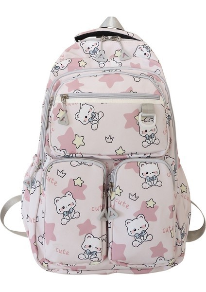 Kore Baskı Büyük Kapasiteli Ortaokul Okul Çantası/lise Sırt Çantası/üniversite Sırt Çantası, (Yurt Dışından)