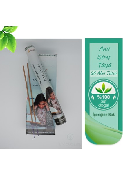 Aromatika Doğal Anti Stress Kokulu Çubuk Tütsü (20 Adet Çubuk Tütsü)