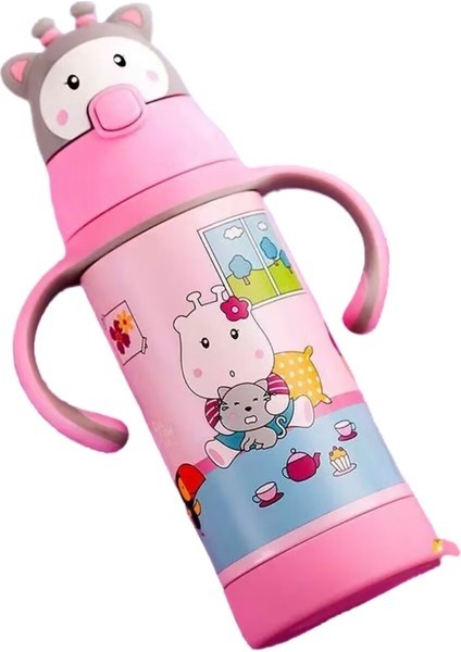 Çocuk Termos Bardak, Paslanmaz Çelik Vakum Termos Bardak, 380ML (Yurt Dışından)