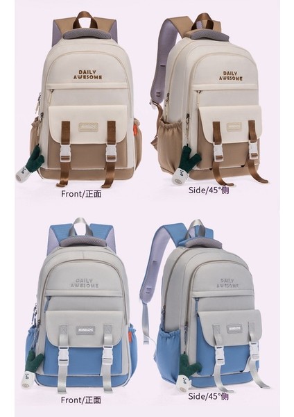 Love Home 2022 Trendi Bilgisayar Kontrast Renkli Büyük Kapasiteli Sırt Öğrenci Okul Kadın Sırt Çantası (Yurt Dışından) fiyatları