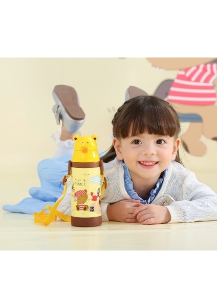 Çocuk Termos Bardak, Paslanmaz Çelik Vakum Termos Bardak, 380ML (Yurt Dışından)