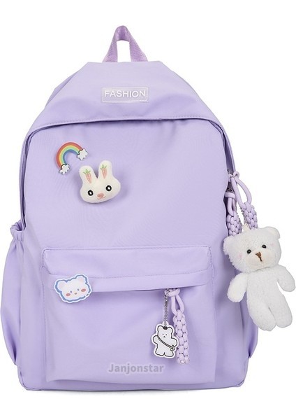 2024 Bahar Yeni Öğrenci Sırt Çantası Okul Çantası Basit Kore Tarzı Sırt Çantası Kadın Sey (Yurt Dışından)