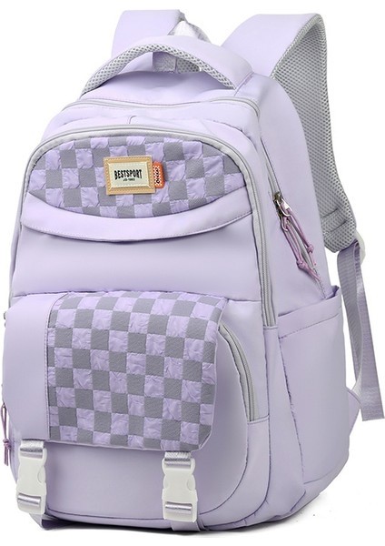 Love Home Kız Okul Niş Ekose Büyük Kapasiteli Sırt Lise Öğrencisi Sırt Çantası (Yurt Dışından)