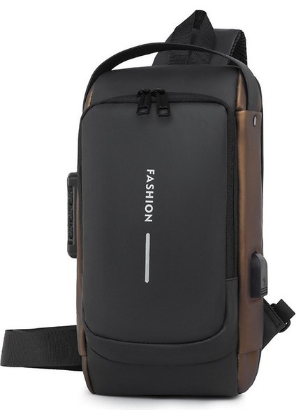 Love Home Erkek Çapraz Çantası Göğüs Çantası Omuz Çantası Eğlence Spor Pı Küçük Sırt Çantası Çok Fonksiyonlu Çapraz Erkek Çantası Şifre Kilidi (Yurt Dışından)