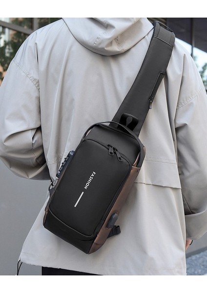 Love Home Erkek Çapraz Çantası Göğüs Çantası Omuz Çantası Eğlence Spor Pı Küçük Sırt Çantası Çok Fonksiyonlu Çapraz Erkek Çantası Şifre Kilidi (Yurt Dışından) fiyatları