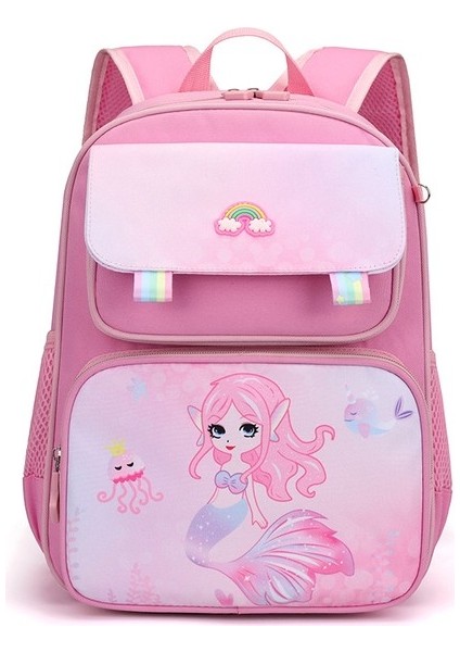 Love Home Deniz Kızı Okul Çantası Ilköğretim Okulu Öğrencileri Büyük Kapasiteli Hafif Nefe (Yurt Dışından)