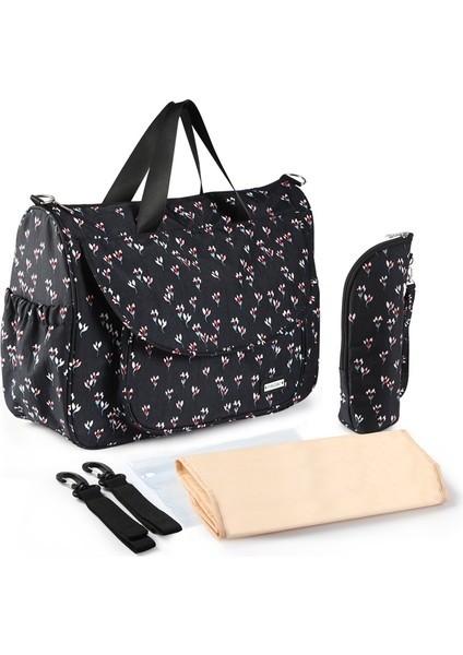 Love Home Büyük Kapasiteli Bebek Bakım Çantası - Siyah (Yurt Dışından)