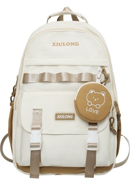 Love Home Yeni Düz Renk Moda Sırt Çantası Kişiselleştirilmiş Naylon Basit Sırt Çantası Büy (Yurt Dışından)