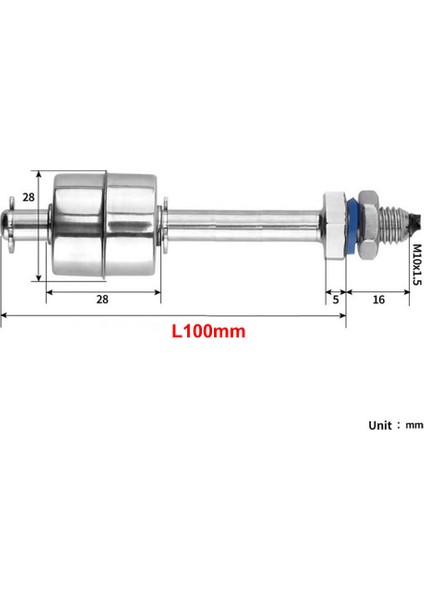 Metal Sıvı Su Seviye Sensörü 100mm Paslanmaz Çelik Şamandıra Mekanik Anahtar Kazan Kap Depo Tank Havuz Akvaryum Pompa Hidroponik 10W NC modelleri