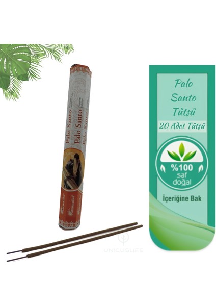 Aromatika Doğal Palo Santo Çubuk Tütsü (20 Adet Çubuk Tütsü)