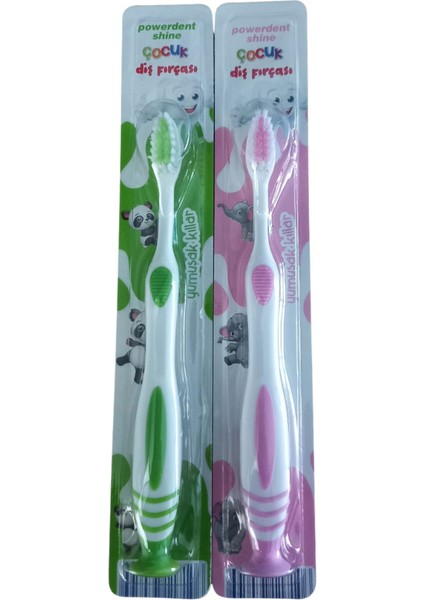 Çocuk Diş Fırçası 2'li (Yeşil, Pembe)