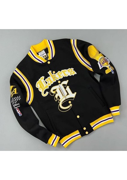 Erkek Lakers Kolej Ceket Siyah