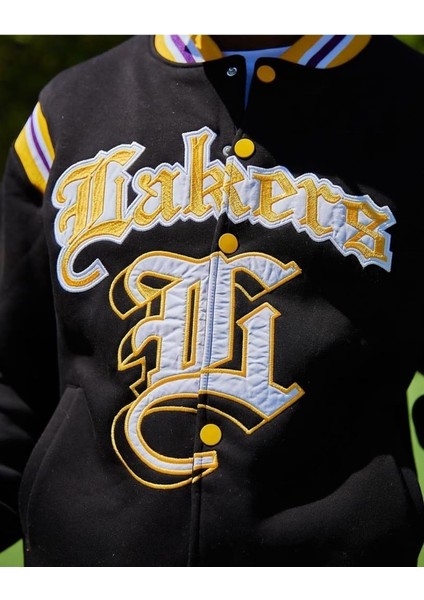 Erkek Lakers Kolej Ceket Siyah fırsatları