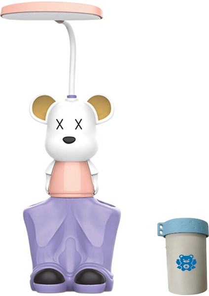 USB Şarj Edilebilir Gece Lambası Öğrenme Okuma Göz Koruması Masa Lambası Karikatür LED Işık Yatak Odası Gece Lambası (Yurt Dışından)