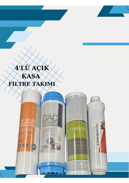 Açık Kasa Su Arıtma Cihazı Filtre Seti Tatlandırıcı Filtre 4'lü(Set)