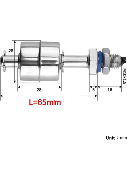Metal Sıvı Su Seviye Sensörü 65mm Paslanmaz Çelik Şamandıra Mekanik Anahtar Kazan Kap Depo Tank Havuz Akvaryum Pompa Hidroponik 10W fırsatları
