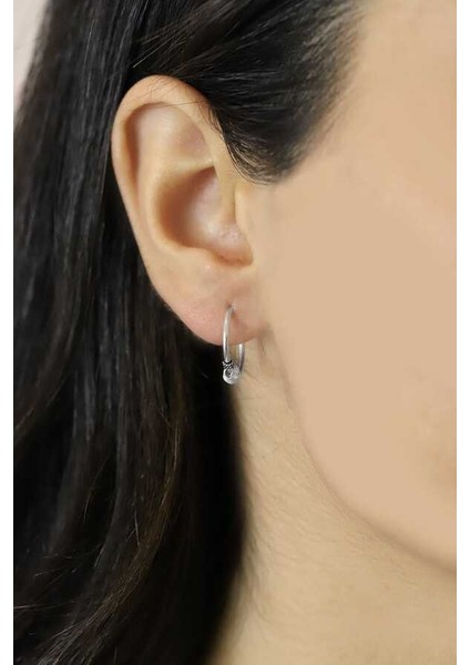 14 mm Gümüş Halka Küpe