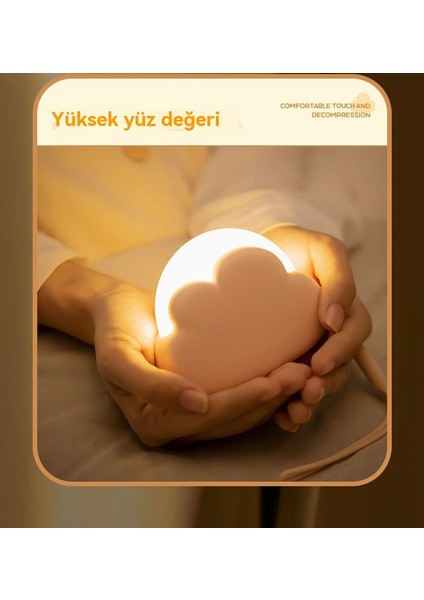 Yatak Odası Masaüstü Mini Süs Masa Lambası Doğum Günü Hediyesi Internet Ünlü Yaratıcı Şarj Sevimli Bulut Gece Lambası (Yurt Dışından)