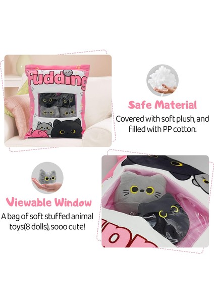 LWJG120。SEVIMLI Siyah Kedi Peluş Yastık, Çıkarılabilir Doldurulmuş Hayvan Peluş Oyuncak, Yumuşak Gri Kedi Peluş Oyuncak, Erkek Kızlar ve Çocuklar Için Kawaii Yavru Kedi Peluş Bebek (Yurt Dışından) fiyatları