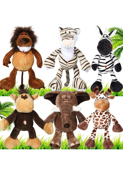 LWJG120。6 Parça Safari Doldurulmuş Hayvan Orman Hayvan Oyuncak Seti Erkek ve Kızlar Için Aslan Fil Zebra Zürafa Kaplan Maymun Hayvan Teması (Yurt Dışından) fiyatları