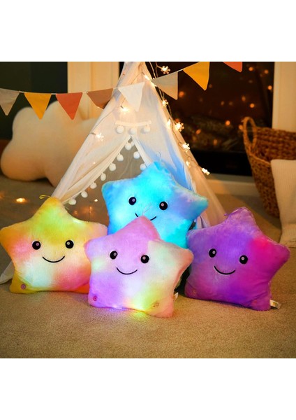 LWJG120。13 Inç Yaratıcı Twinkle Yıldız Glow LED Gece Lambası Peluş Yastık Doldurulmuş Hayvan Oyuncak Doğum Günü Noel Sevgililer Günü Yürümeye Başlayan Kızlar Için Hediye (Pembe) (Yurt Dışından) fırsatları
