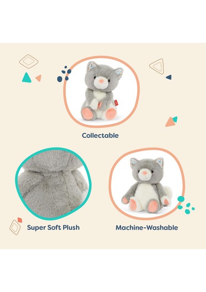 LWJG120。12" Peluş Kedi - Doldurulmuş Hayvanlar Gri ve Beyaz - 12" Yıkanabilir Bebek, Küçük Çocuk, Küçük Çocuk (Yurt Dışından) modelleri
