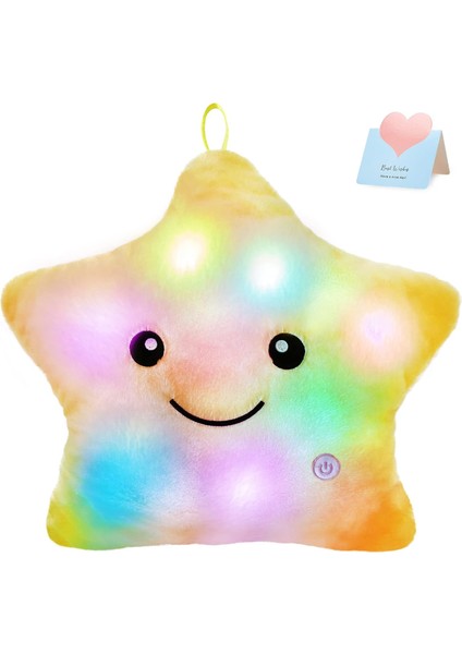 LWJG120。13 Inç Yaratıcı Twinkle Yıldız Glow LED Gece Lambası Peluş Yastık Doldurulmuş Hayvan Oyuncak Doğum Günü Noel Sevgililer Günü Yürümeye Başlayan Kızlar Için Hediye (Pembe) (Yurt Dışından)