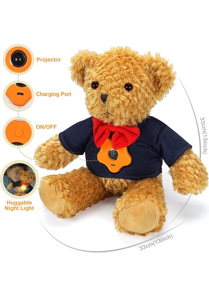 LWJG120。DINAMIK Yıldız Projektörlü Teddy Bear Doldurulmuş Hayvan Yumuşak ve Sevimli Peluş Oyuncak Erkekler ve Kızlar Için Uygun (13 Inç (Yurt Dışından) modelleri