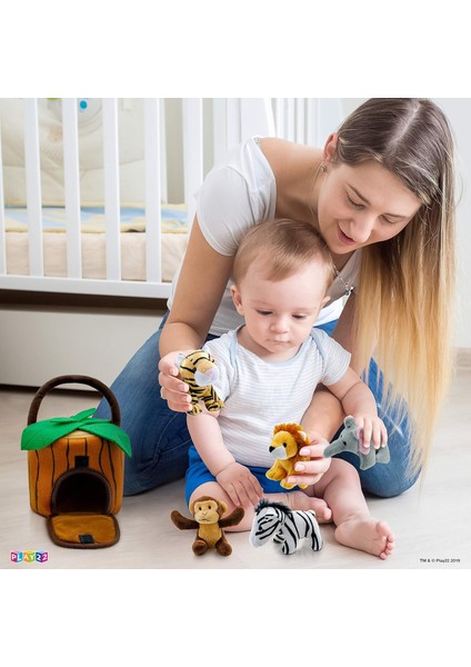LWJG120。PELUŞ Konuşan Doldurulmuş Hayvan Orman Seti Taşıyıcılı Peluş Oyuncak Seti, 6 Parçalı Bebek Seti Doldurulmuş Hayvanlar Doldurulmuş Fil, Kaplan, Aslan, Zebra, Maymun Içerir (Yurt Dışından)