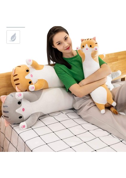 LWJG120。SEVIMLI Kedi Peluş Uzun Vücut Yastık Kucaklama Karikatür Doldurulmuş Hayvan Kedi Peluş Yumuşak Bebek Yastık Çocuk Kız Hediye (Gri, 19 Inç), 1 Parça (1'li Paket) (Yurt Dışından) fiyatları