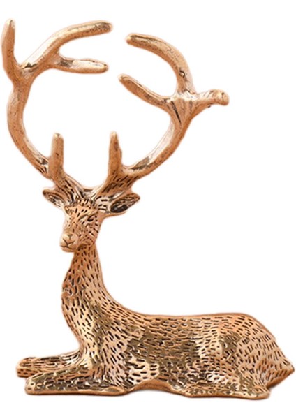 Minyatür Elk Heykelcik Koleksiyonu Bakır Elk Heykeli Ev Masaüstü Dekoru Için (Yurt Dışından)