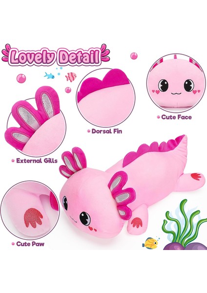 LWJG120。PELUŞ Oyuncak, 13 Inç Yumuşak Doldurulmuş Hayvan Peluş Oyuncak, Sevimli Axolotl Peluş Oyuncak, Çocuklar Için Peluş Bebek, Pembe Axolotl Carry Boys Kızlar Için Hediye (Yurt Dışından)