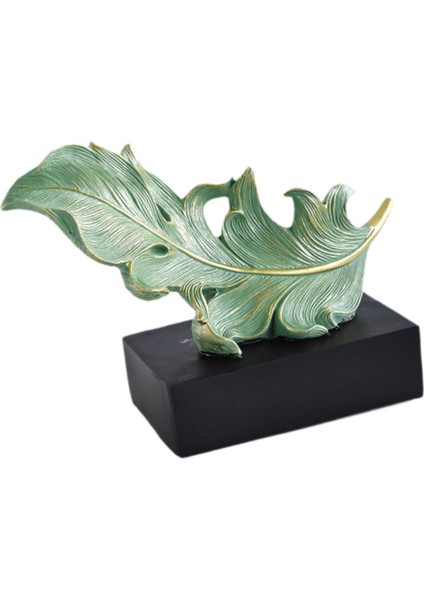 Reçine Tüy Heykelcik Dekor I Tüy Heykeli Ev I Masaüstü Yeş.8cm (Yurt Dışından)