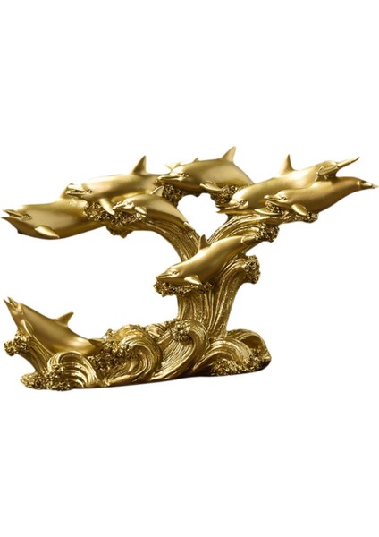 Yunuslar Heykeli Hediye Dekorasyonu Hayvan Dekorasyonları Masa Tezgahı Ev Bakır Altın (Yurt Dışından) fırsatları