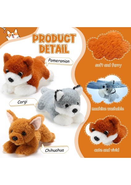 LWJG120。3 Set 7.87 Inç Köpek Doldurulmuş Hayvanlar Peluş Köpek Yastık Oyuncaklar Peluş Köpek Noel Kız Çocuklar Için Set Parti Iyilik Doğum Günü Ev Dekor (Pomeranian Chihuahua Colora) (Yurt Dışından) fırsatları