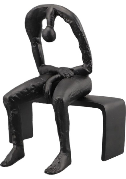 Soyut Figür Heykel Sağlam Basit Heykel Giriş Ofis Kitaplık Siyah (Yurt Dışından) fiyatları