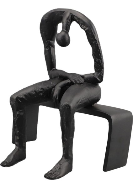 Soyut Figür Heykel Sağlam Basit Heykel Giriş Ofis Kitaplık Siyah (Yurt Dışından) modelleri