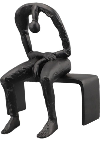 Soyut Figür Heykel Sağlam Basit Heykel Giriş Ofis Kitaplık Siyah (Yurt Dışından) fırsatları