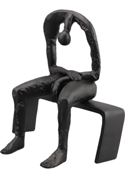 Soyut Figür Heykel Sağlam Basit Heykel Giriş Ofis Kitaplık Siyah (Yurt Dışından) indirimleri