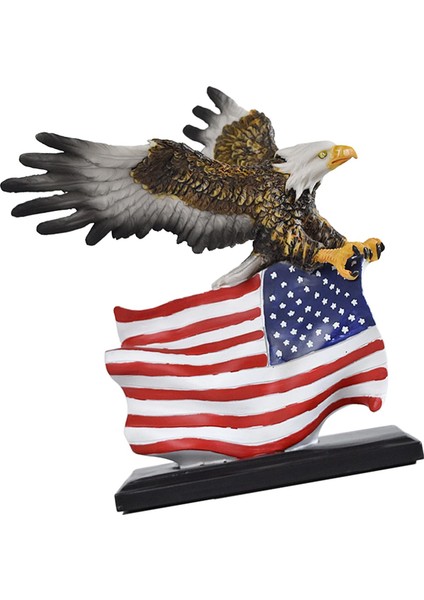 Kel Kartal ve Amerikan Bayrağı Figürlü Süsleme Raf Veranda Kitaplık 20X15X23CM (Yurt Dışından)